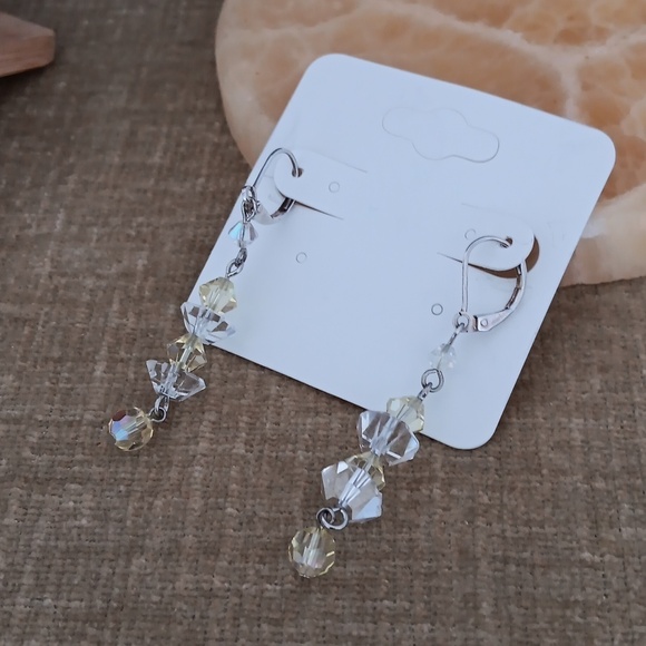 Silver Leverback Beaded Earrings - Picture 7 of 7